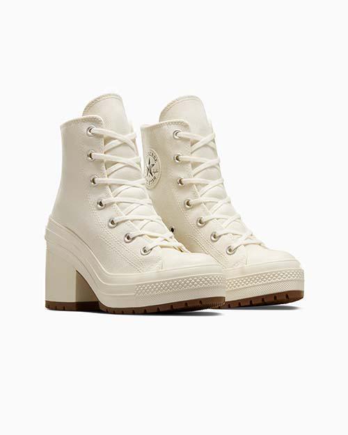 CONVERSE ALL STAR ホワイト ハイカット ヒールあり 韓国限定品 デラックス ヒール ホワイト A05348C - Kanverse.kr