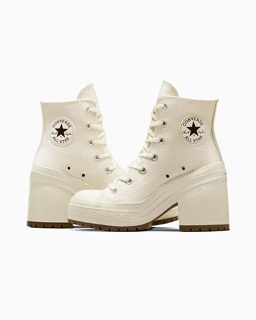 CONVERSE ALL STAR ホワイト ハイカット ヒールあり 韓国限定品 デラックス ヒール ホワイト A05348C - Kanverse.kr